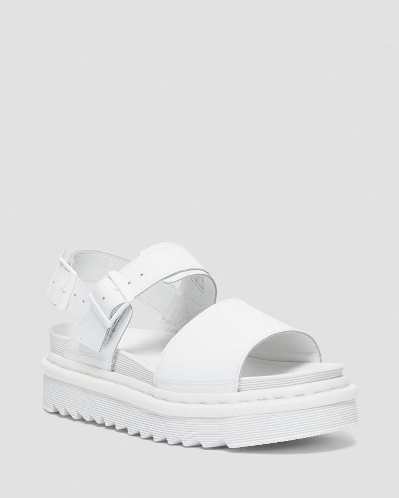 Dr Martens Voss Mono Hydro Leren Gladiator Sandalen Dames Wit | NL 484VRW